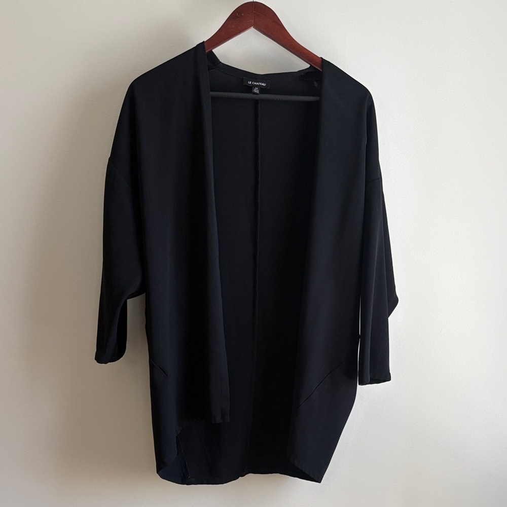 Black Open Front Blazer